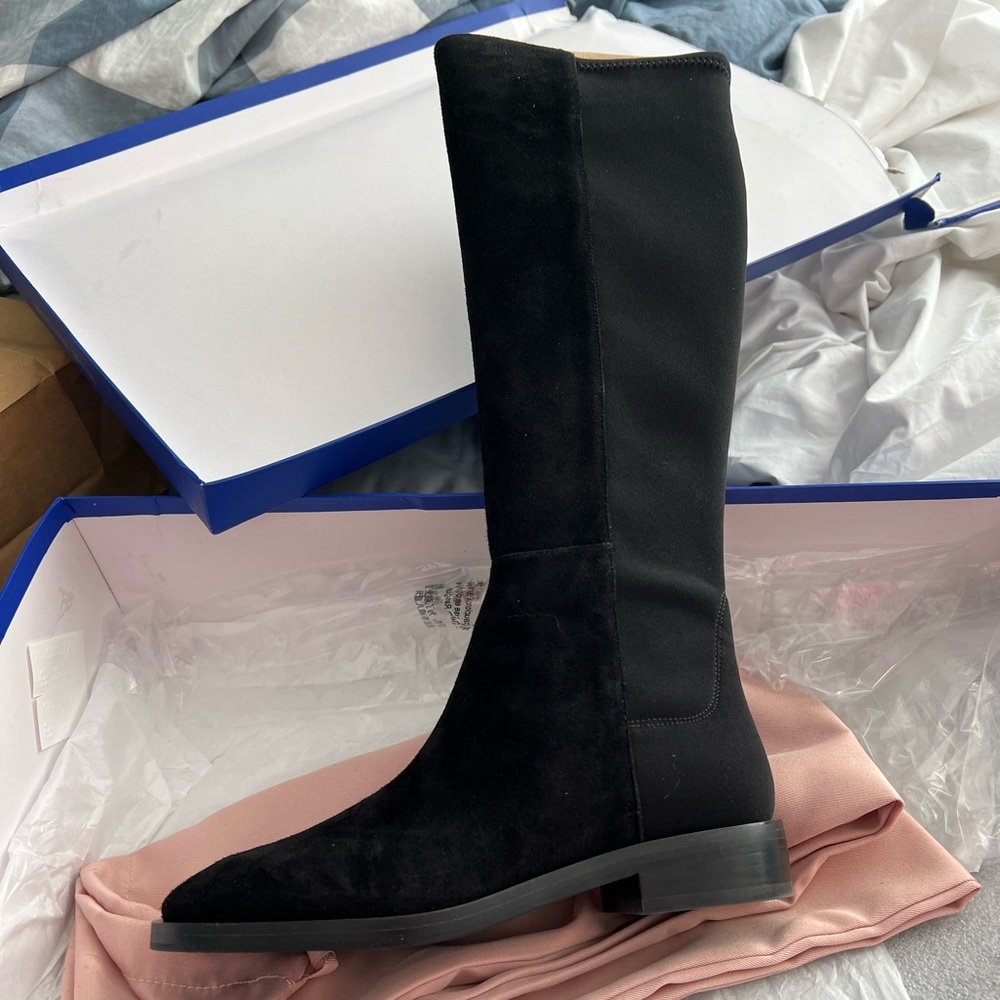 Stuart Weitzman City Greer Black Suede Boots